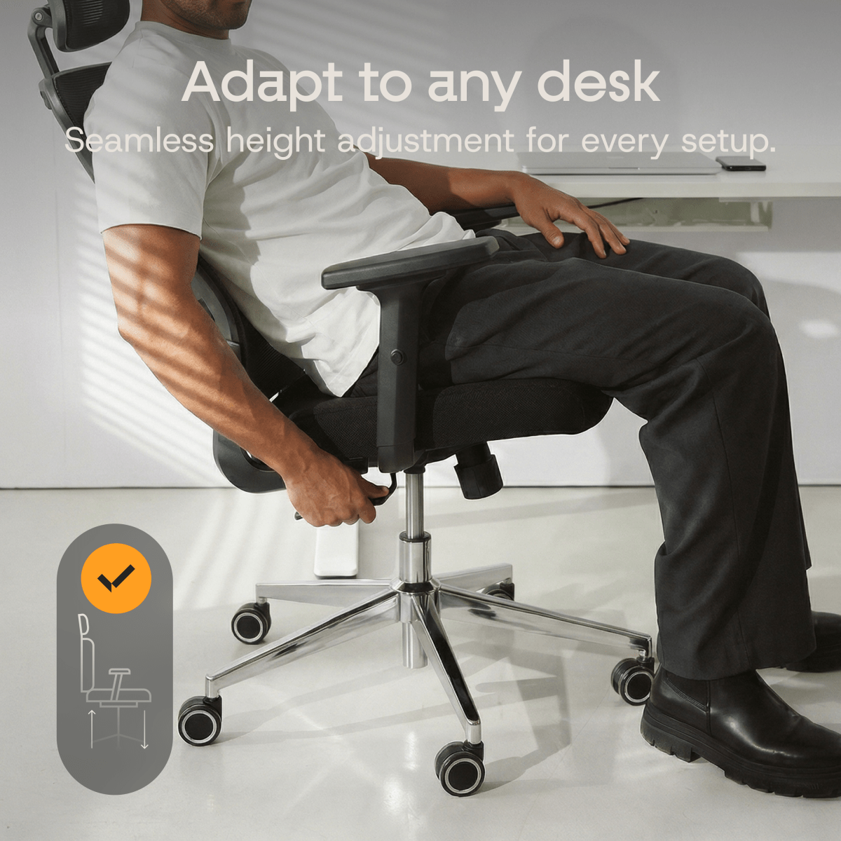 CLOUVOU BrightSeat – Best value ergonomic office chair - Clouvou Schwarz