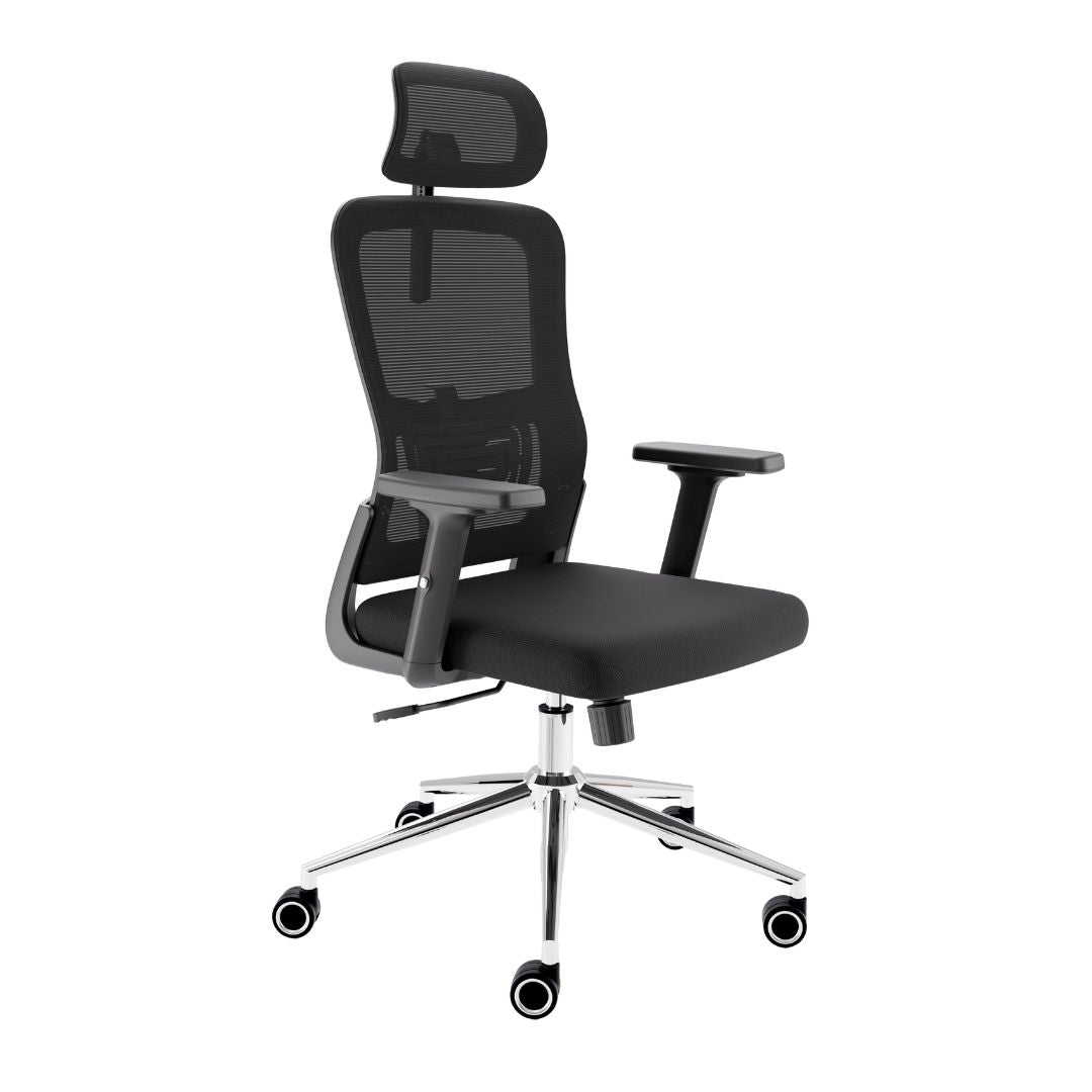 CLOUVOU BrightSeat – Ergonomischer Bürostuhl "Preiswerter Homeoffice - Stuhl" (UK) - Clouvou Schwarz