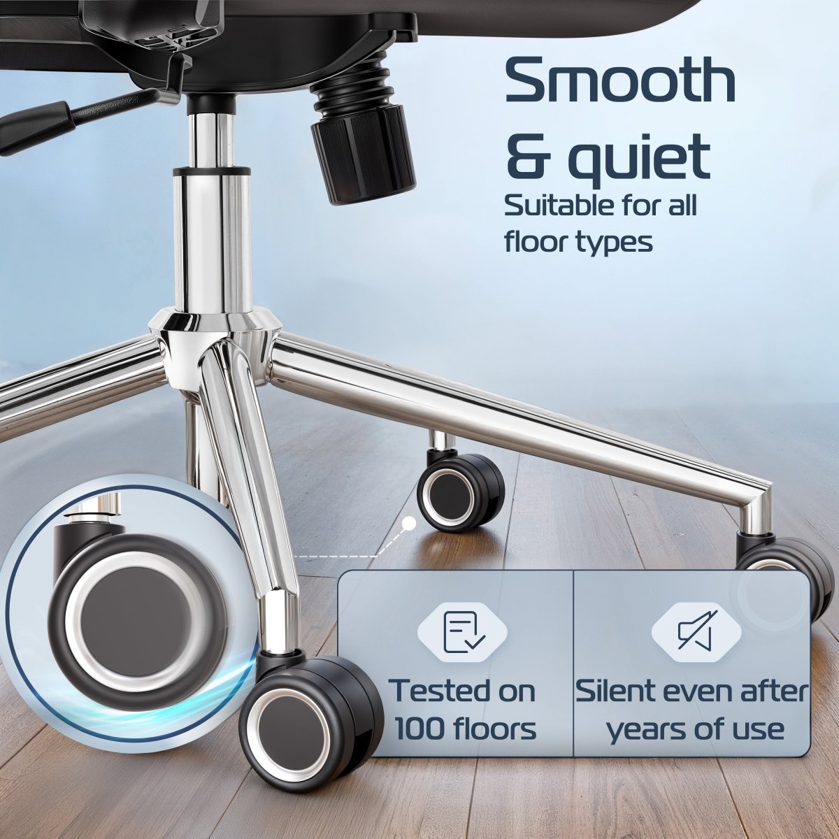 CLOUVOU BrightSeat – Ergonomischer Bürostuhl "Preiswerter Homeoffice - Stuhl" (UK) - Clouvou Schwarz