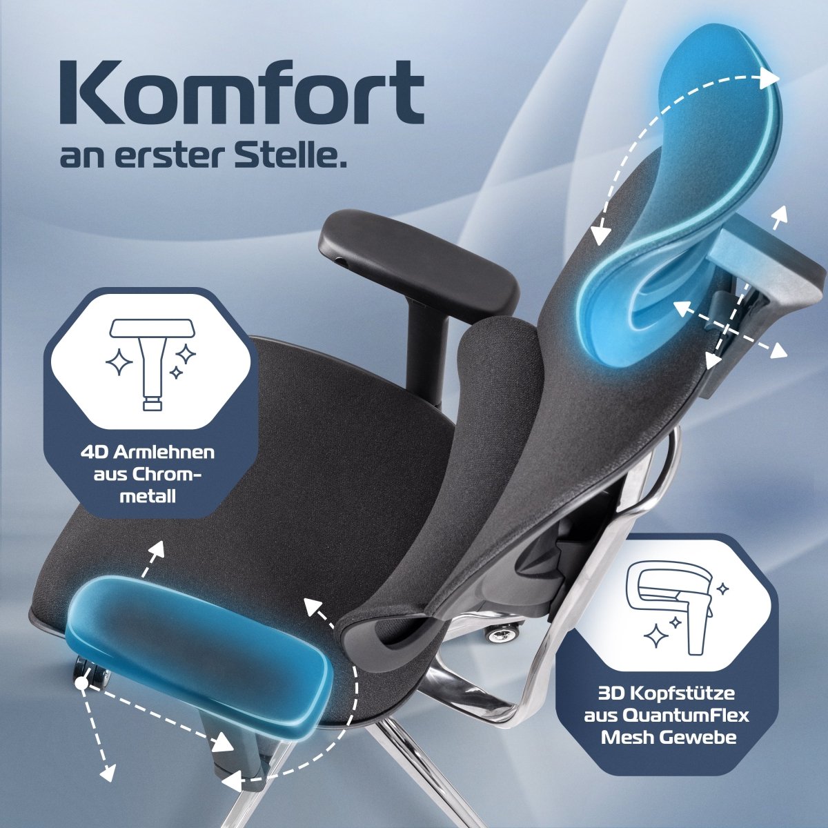 CLOUVOU MasterSeat – Ergonomischer Bürostuhl "Sitzen wie ein König – Komfort neu definiert" - Clouvou