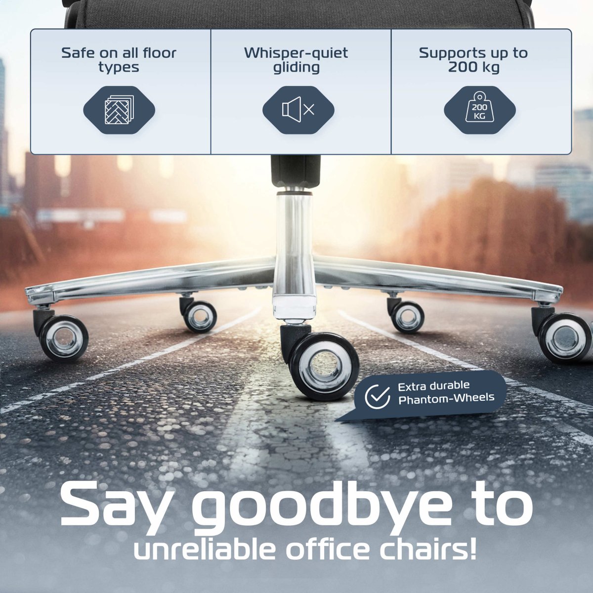 CLOUVOU PowerSeat - Extra big ergonomic office chair - Clouvou Schwarz