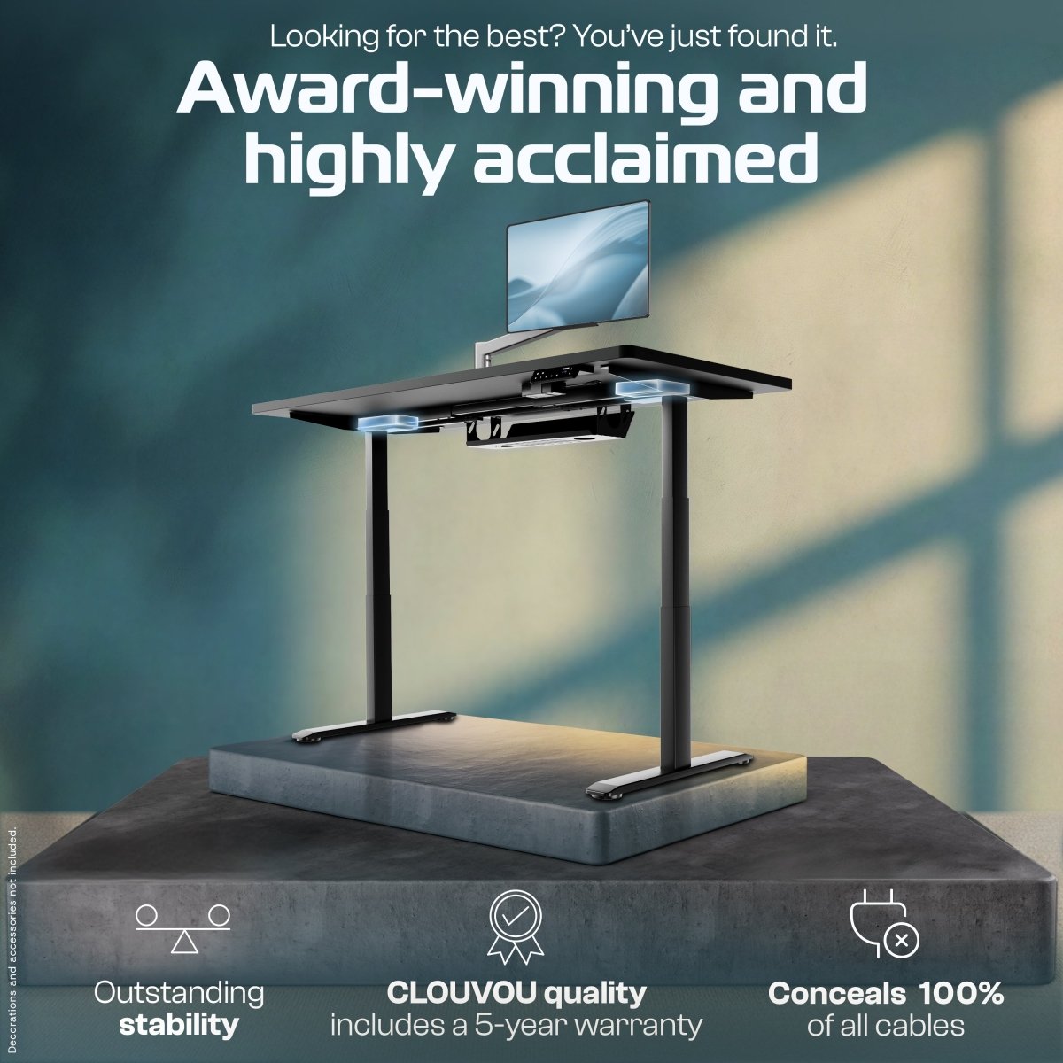 MasterDesk – Premium Height - Adjustable Standing Desk - Clouvou 160 x 80cm