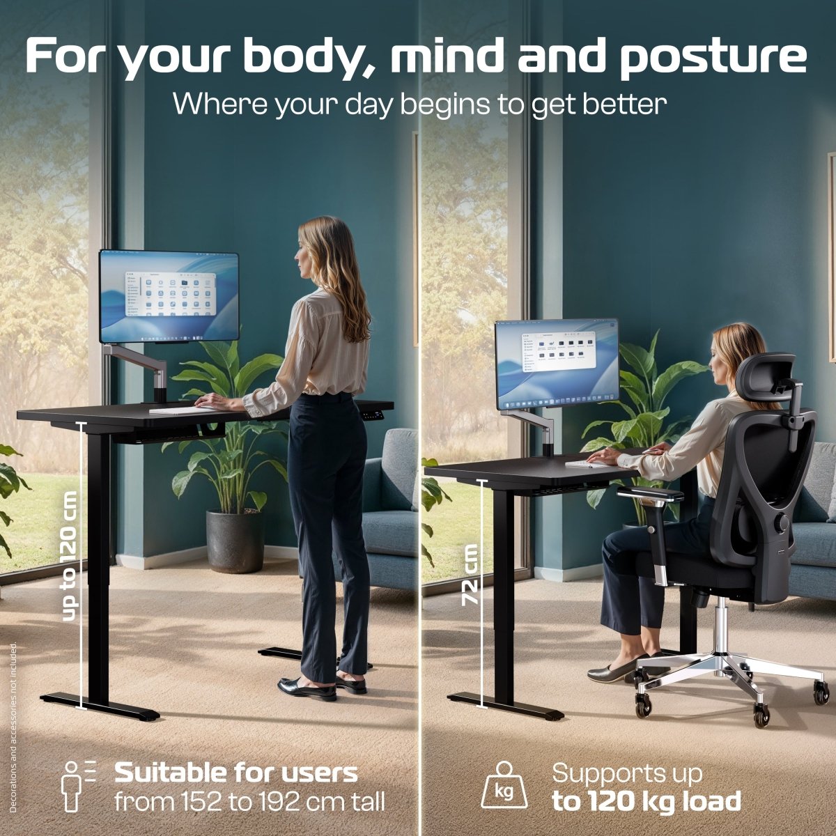ProDesk – Professional Height - Adjustable Standing Desk - Clouvou 160 x 80cm