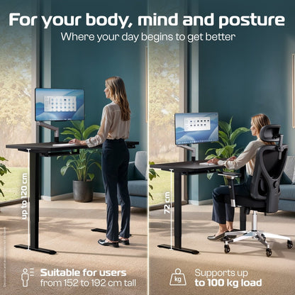 CleverDesk – Height - Adjustable Electric Standing Desk - Clouvou 160 x 80cm