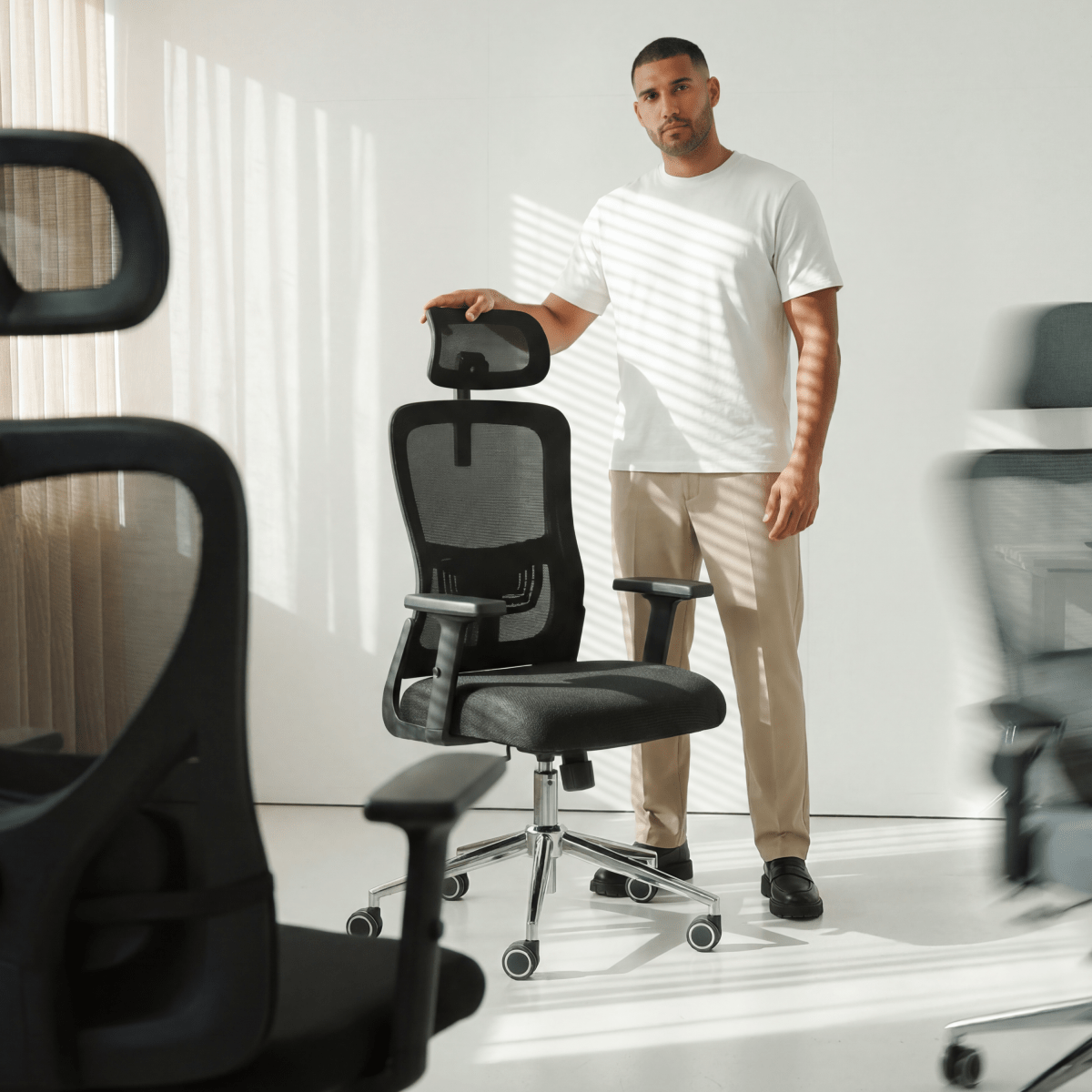 CLOUVOU BrightSeat – Best value ergonomic office chair - Clouvou Schwarz