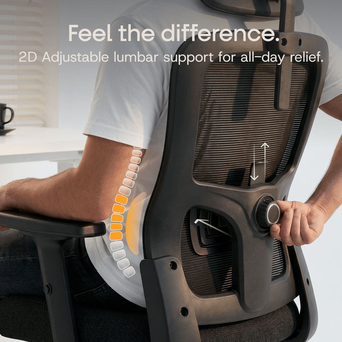 CLOUVOU BrightSeat – Best value ergonomic office chair - Clouvou Schwarz