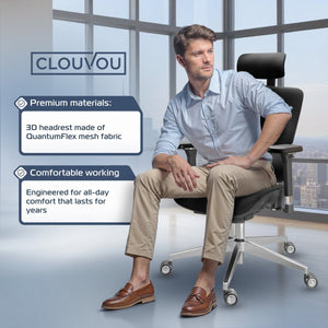 CLOUVOU MasterSeat – High - end ergonomic office chair - Clouvou Schwarz