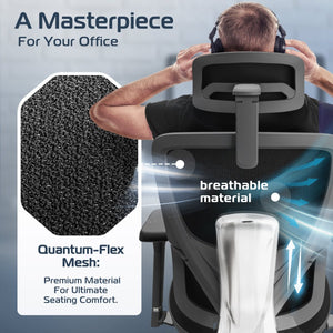 CLOUVOU MasterSeat – High - end ergonomic office chair - Clouvou Schwarz