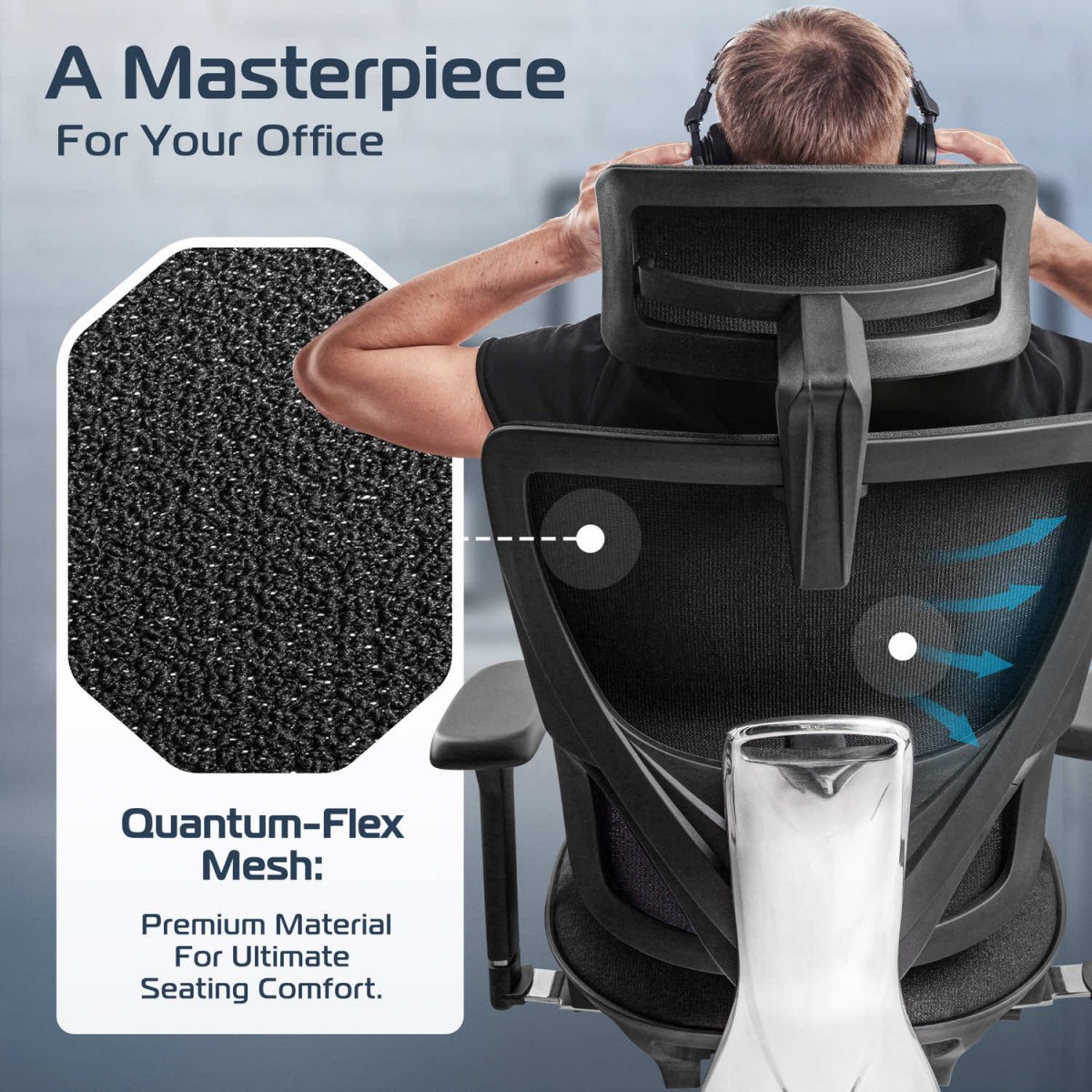 CLOUVOU MasterSeat – High - end ergonomic office chair - Clouvou Schwarz
