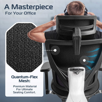 CLOUVOU MasterSeat – High - end ergonomic office chair - Clouvou Schwarz