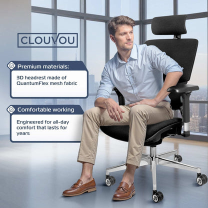 CLOUVOU MasterSeat – High - end ergonomic office chair - Clouvou Schwarz
