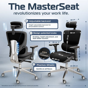 CLOUVOU MasterSeat – High - end ergonomic office chair - Clouvou Schwarz