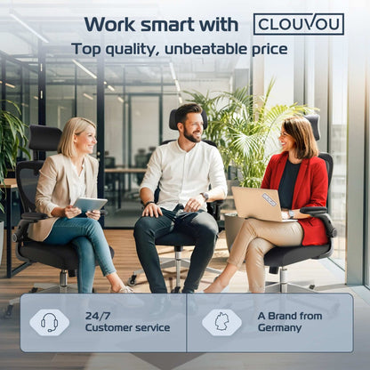 CLOUVOU SmartSeat – Ergonomic office chair - Clouvou Schwarz