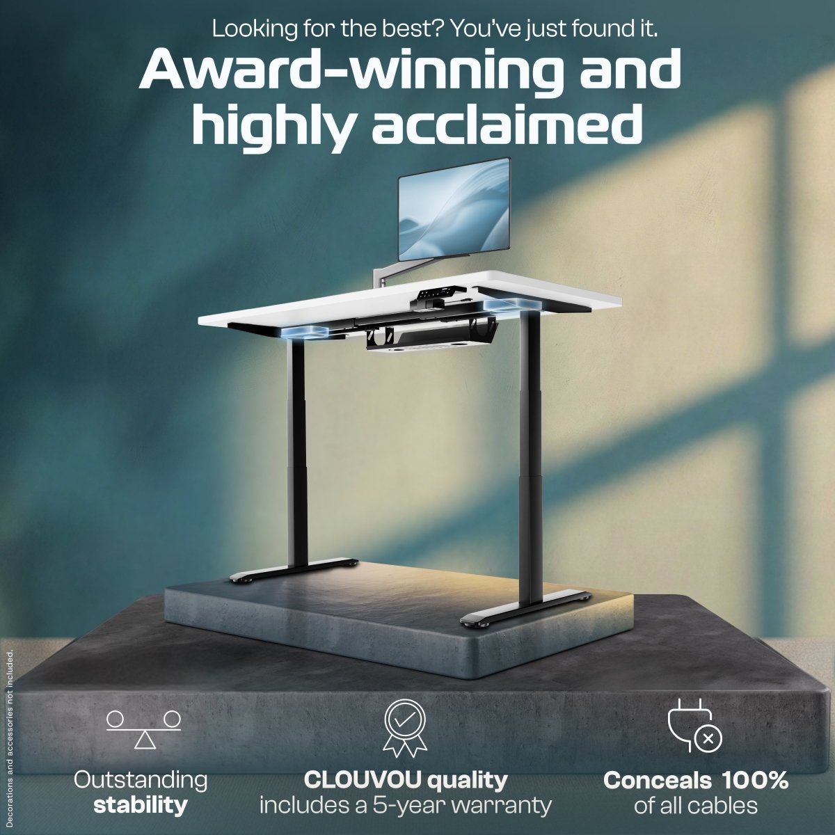 MasterDesk – Premium Height - Adjustable Standing Desk - Clouvou 160 x 80cm