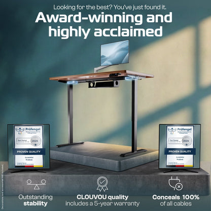 ProDesk – Professional Height - Adjustable Standing Desk - Clouvou 160 x 80cm